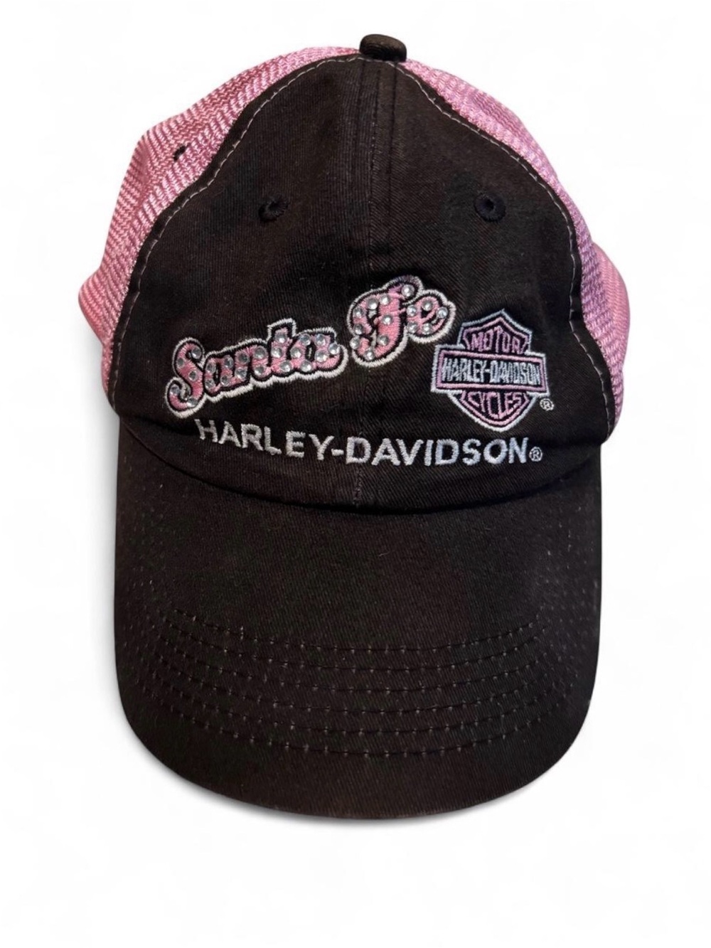Y2K Harley Davidson Pink And Brown Rhinestone Tucker Hat